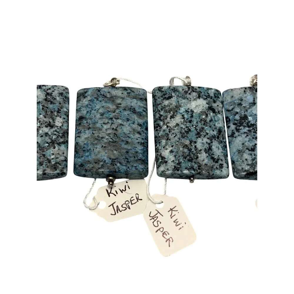 Lot Of 5 Large Kiwi Jasper Stone Pendants (2009) - Picture 7 of 9